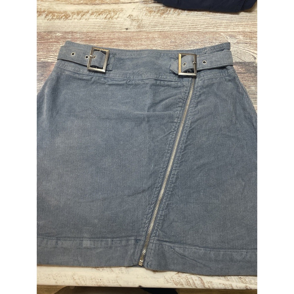 Urban Outfitters Harmony Green Gray Corduroy Mini Skirt Preppy Goth Womens M
